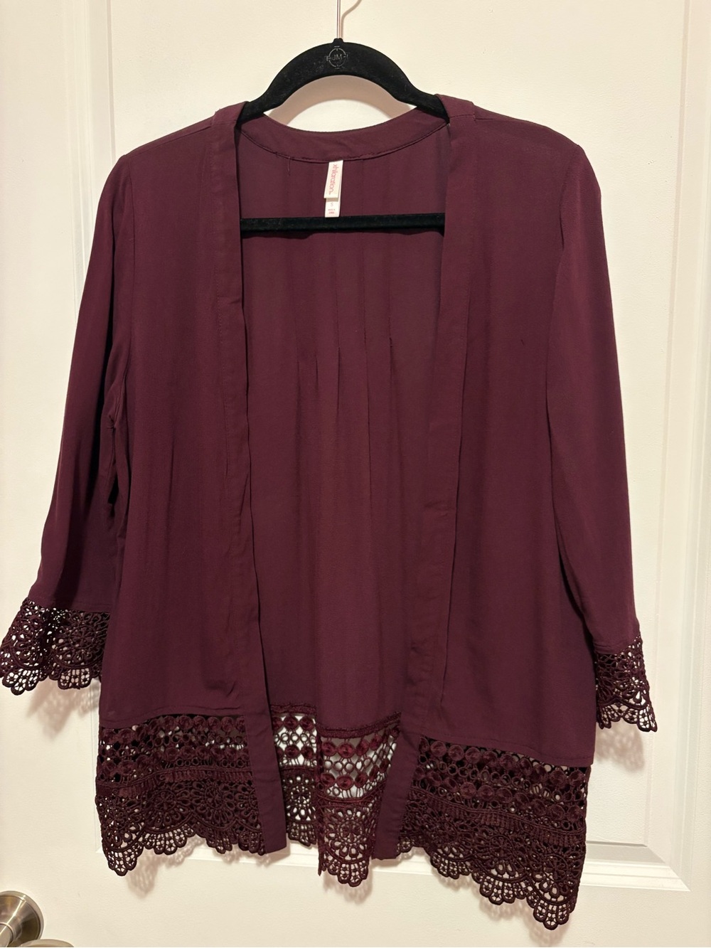 Xhilaration Open-Front Crochet Hem Tunic